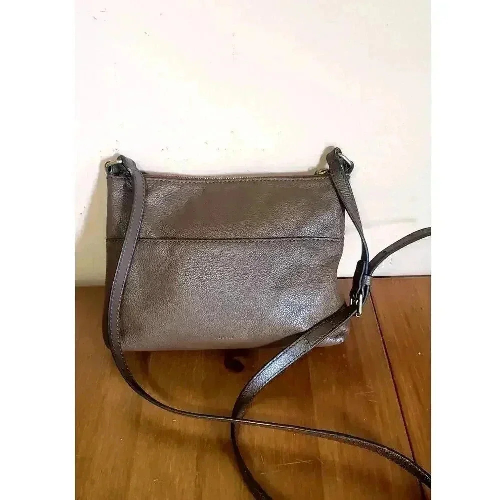 Fossil crossbody bag small man made material brown